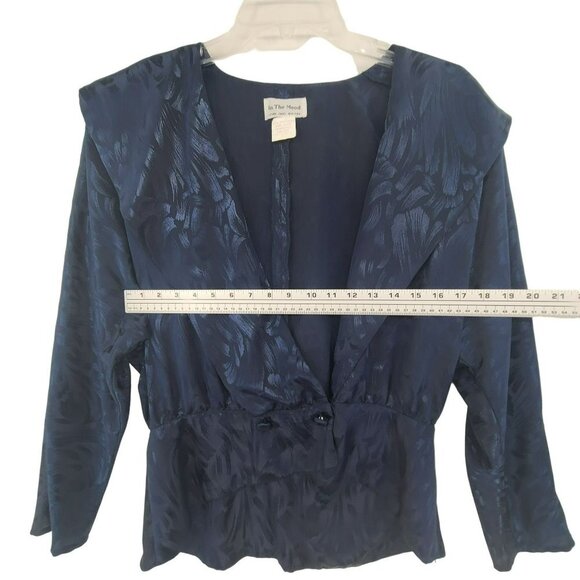 In The Mood Women's Two Piece Blouse/Skirt Combo Blue Size 18 - Picture 4 of 16